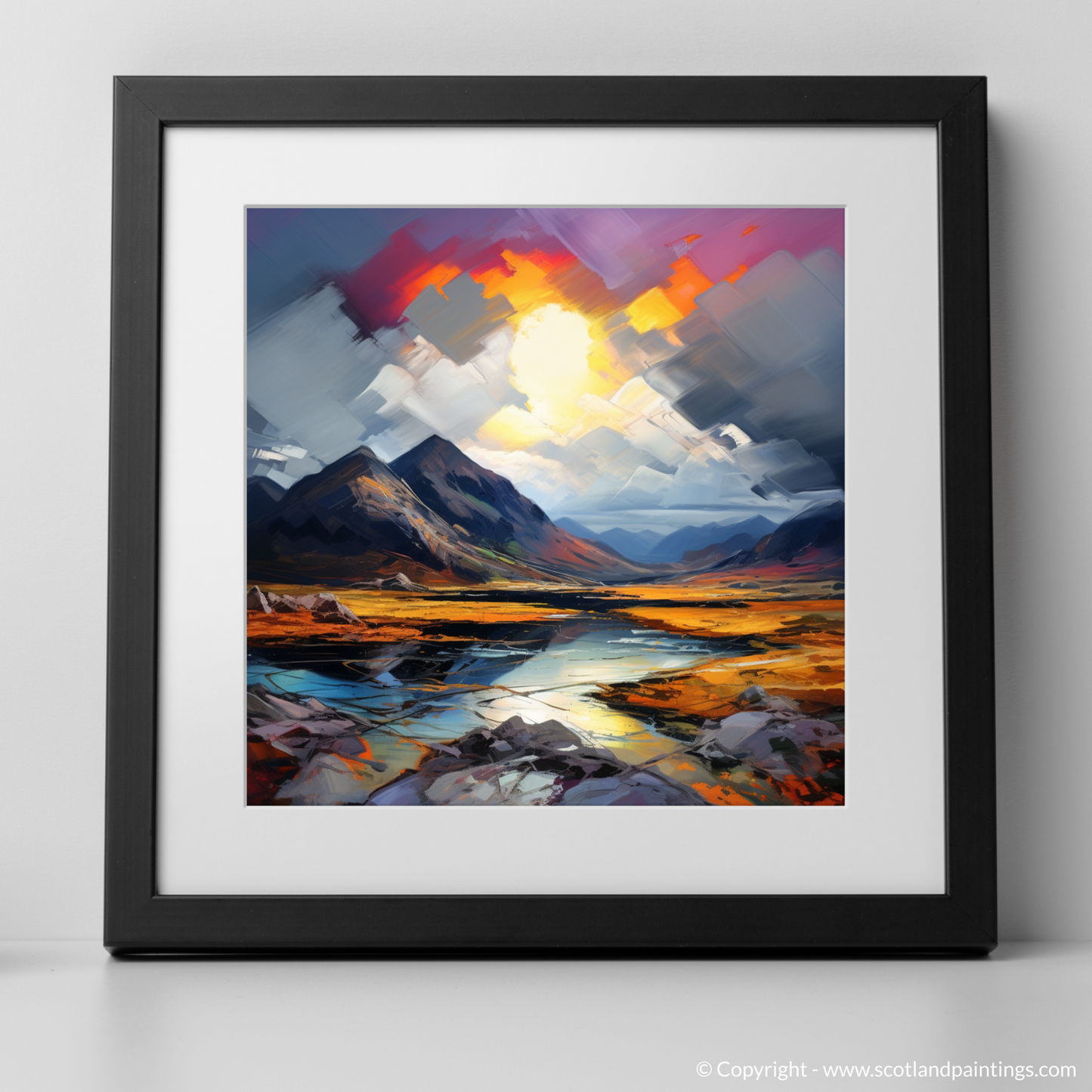 Painting and Art Print of Dramatic sky in Glencoe. Wild Emotions of Glencoe Skies.