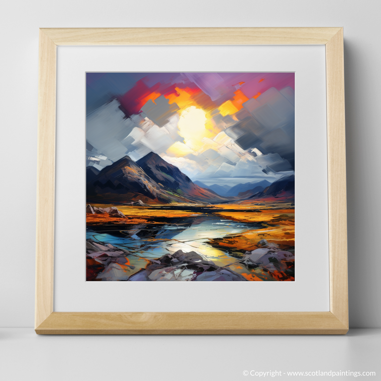Painting and Art Print of Dramatic sky in Glencoe. Wild Emotions of Glencoe Skies.