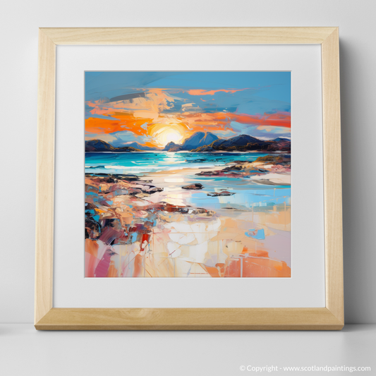 Art Print of Arisaig Beach at golden hour with a natural frame