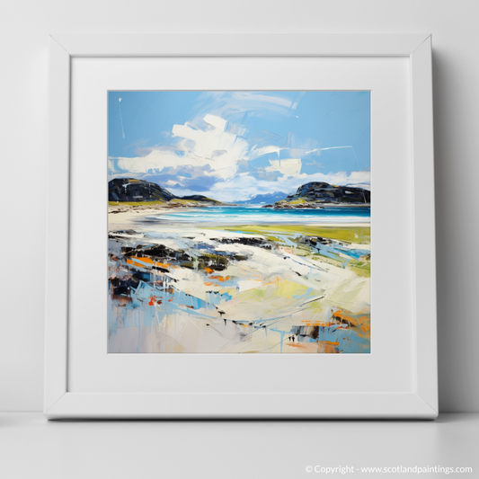 Art Print of Camusdarach Beach with a white frame