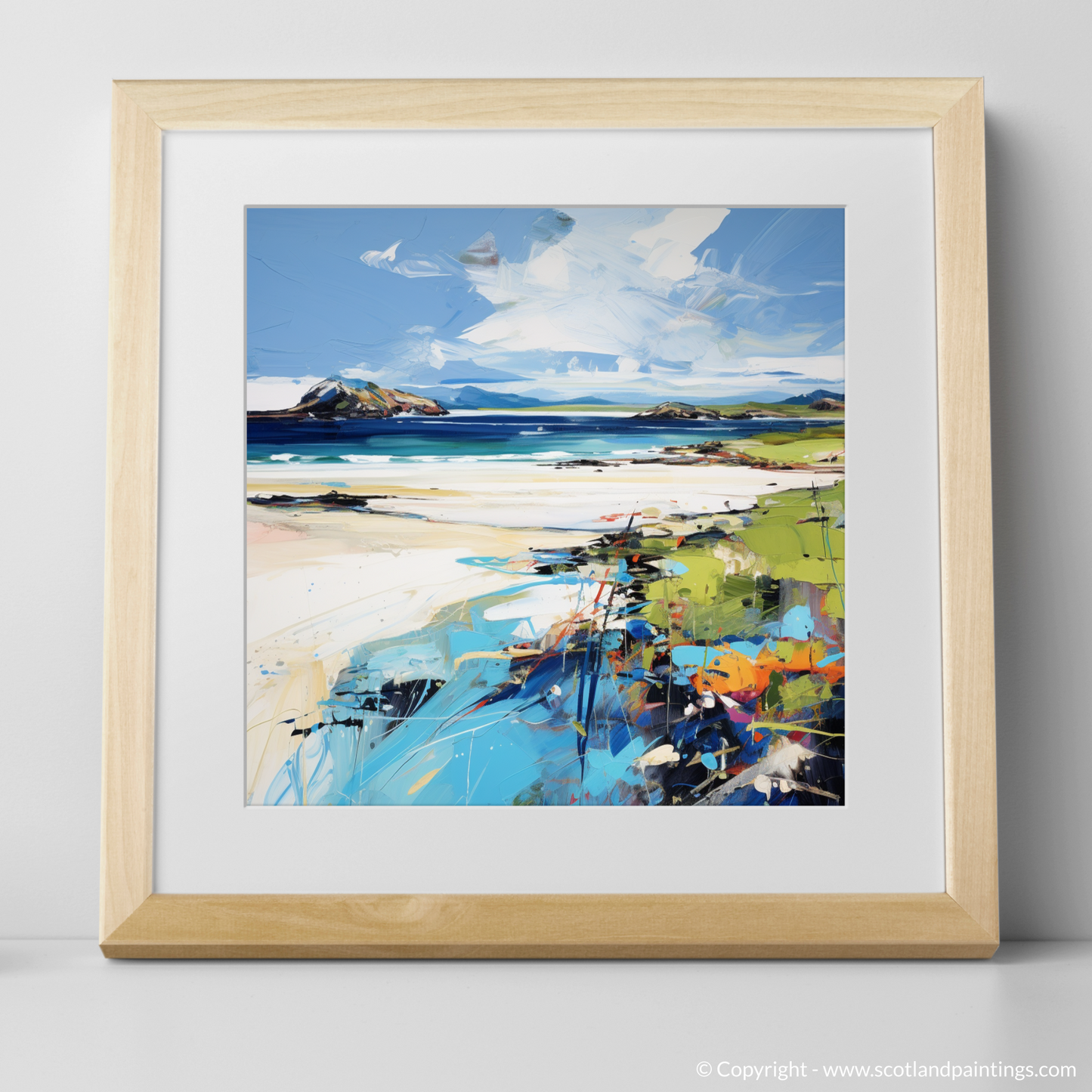 Art Print of Camusdarach Beach with a natural frame