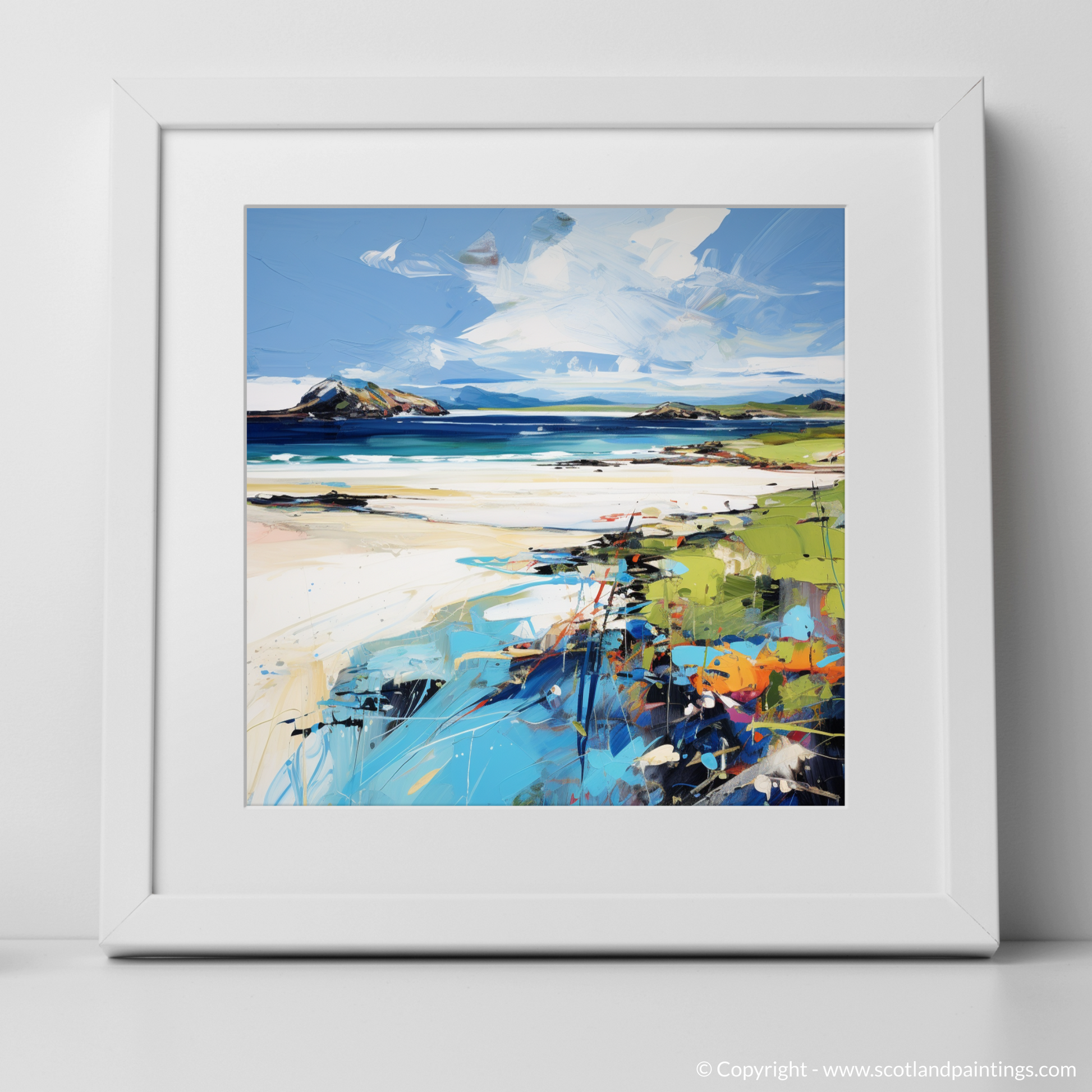 Art Print of Camusdarach Beach with a white frame