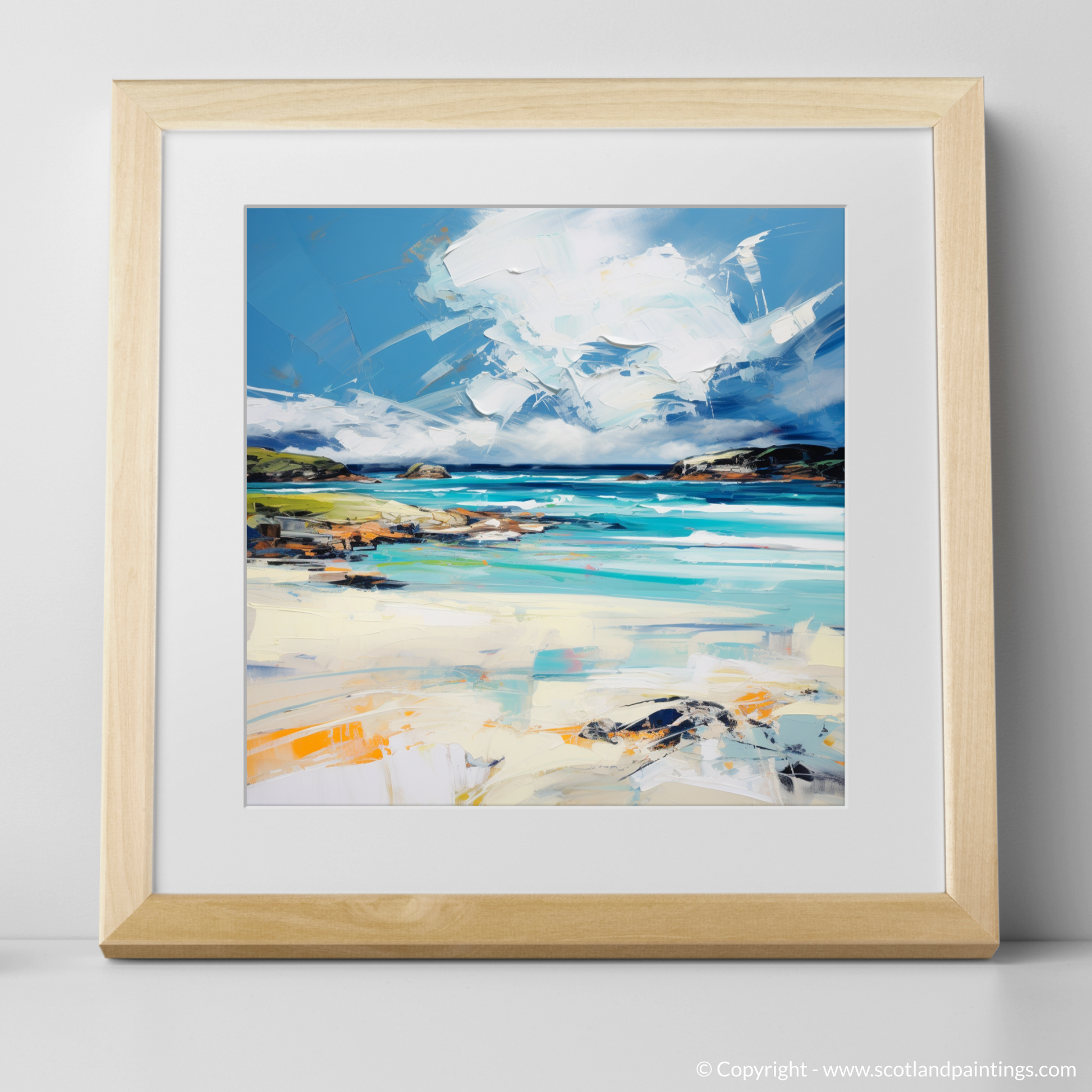 Art Print of Camusdarach Beach with a natural frame