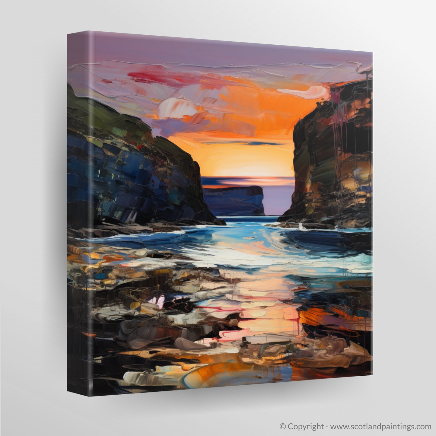 Canvas Print of Calgary Bay at dusk