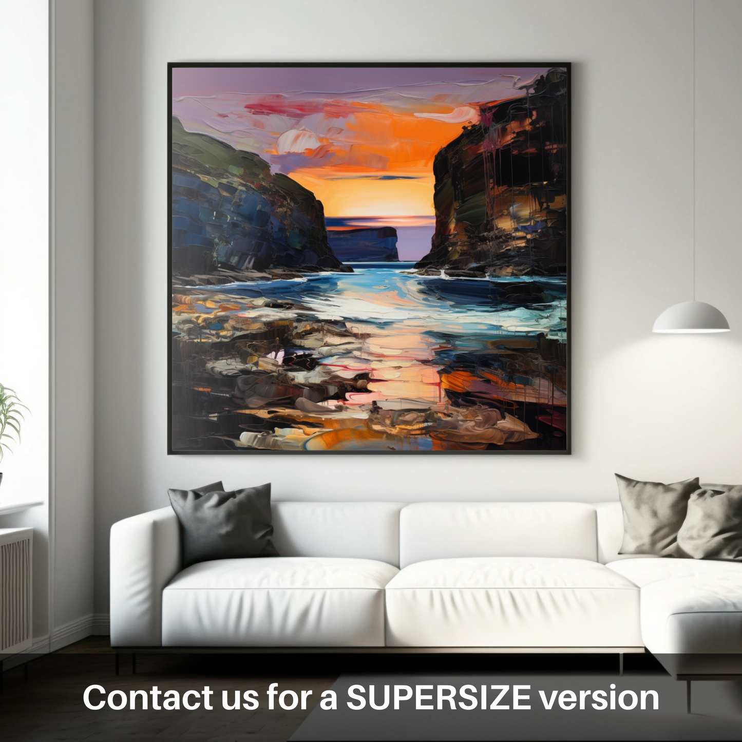 Huge supersize print of Calgary Bay at dusk