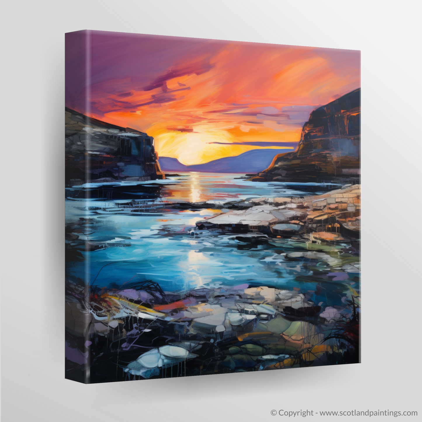 Canvas Print of Calgary Bay at dusk