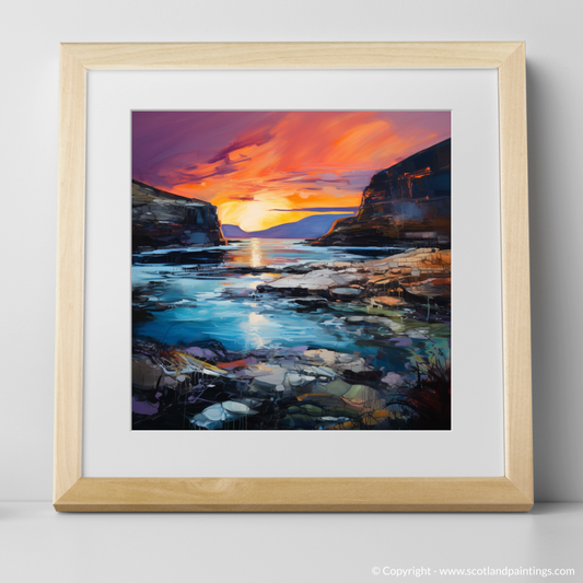 Art Print of Calgary Bay at dusk with a natural frame