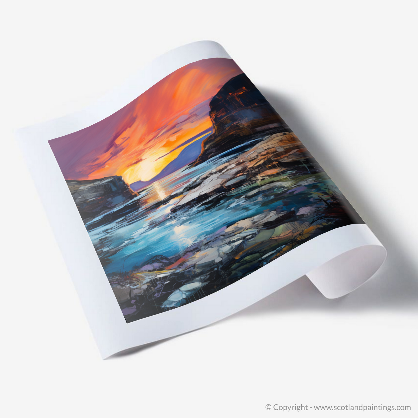 Art Print of Calgary Bay at dusk