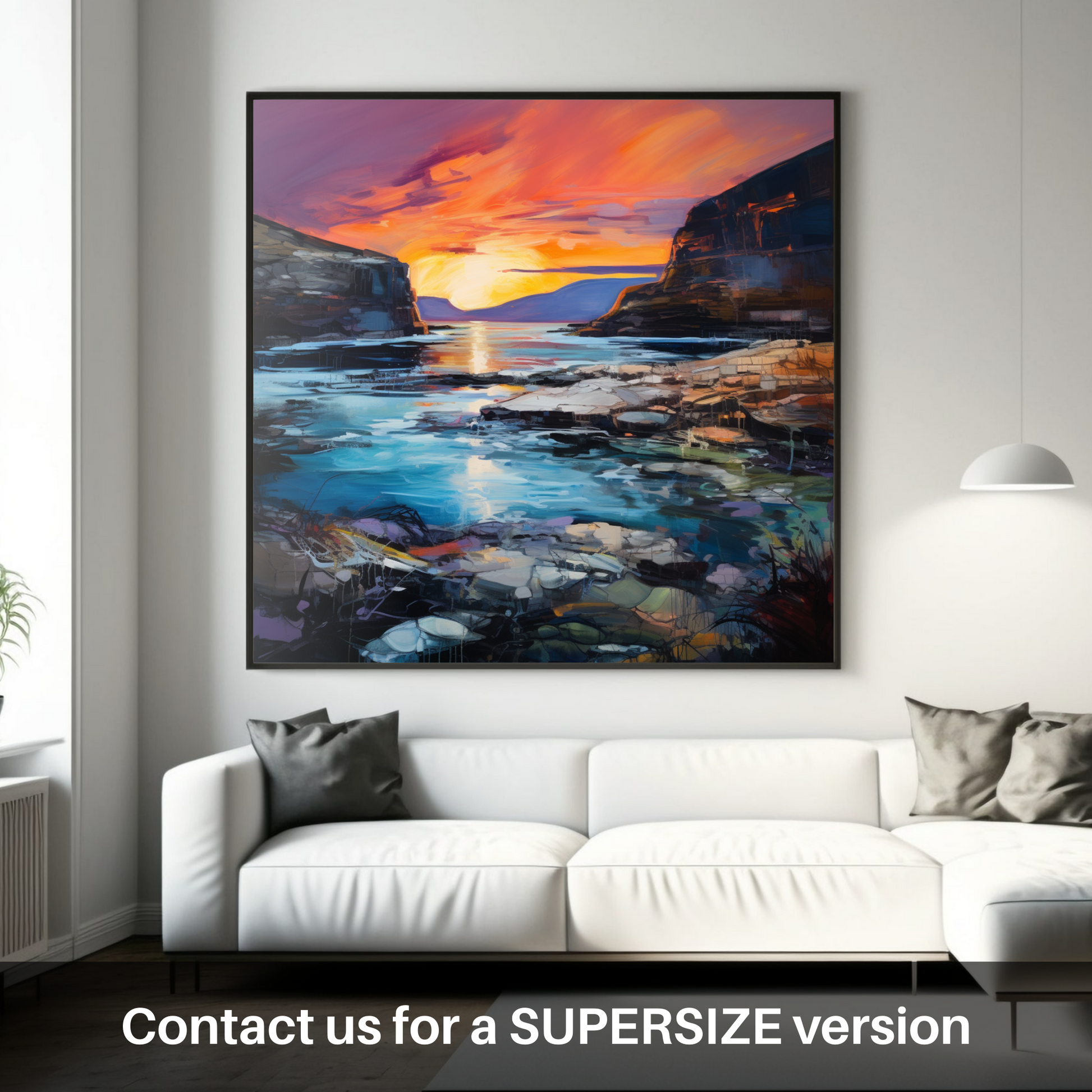 Huge supersize print of Calgary Bay at dusk