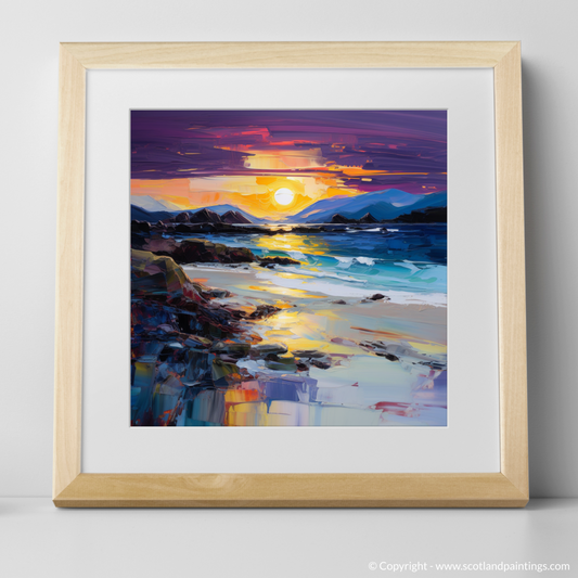 Art Print of Seilebost Beach at dusk with a natural frame