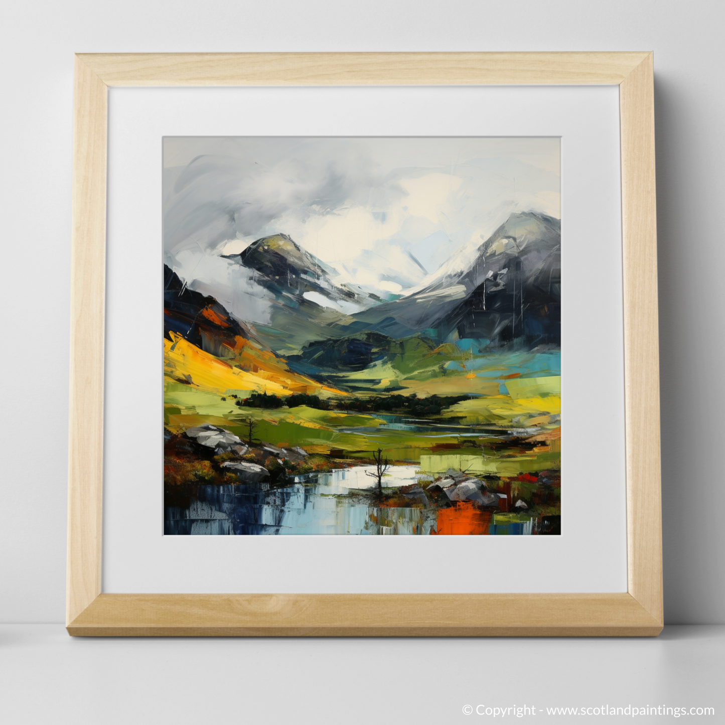 Art Print of Meall Greigh with a natural frame