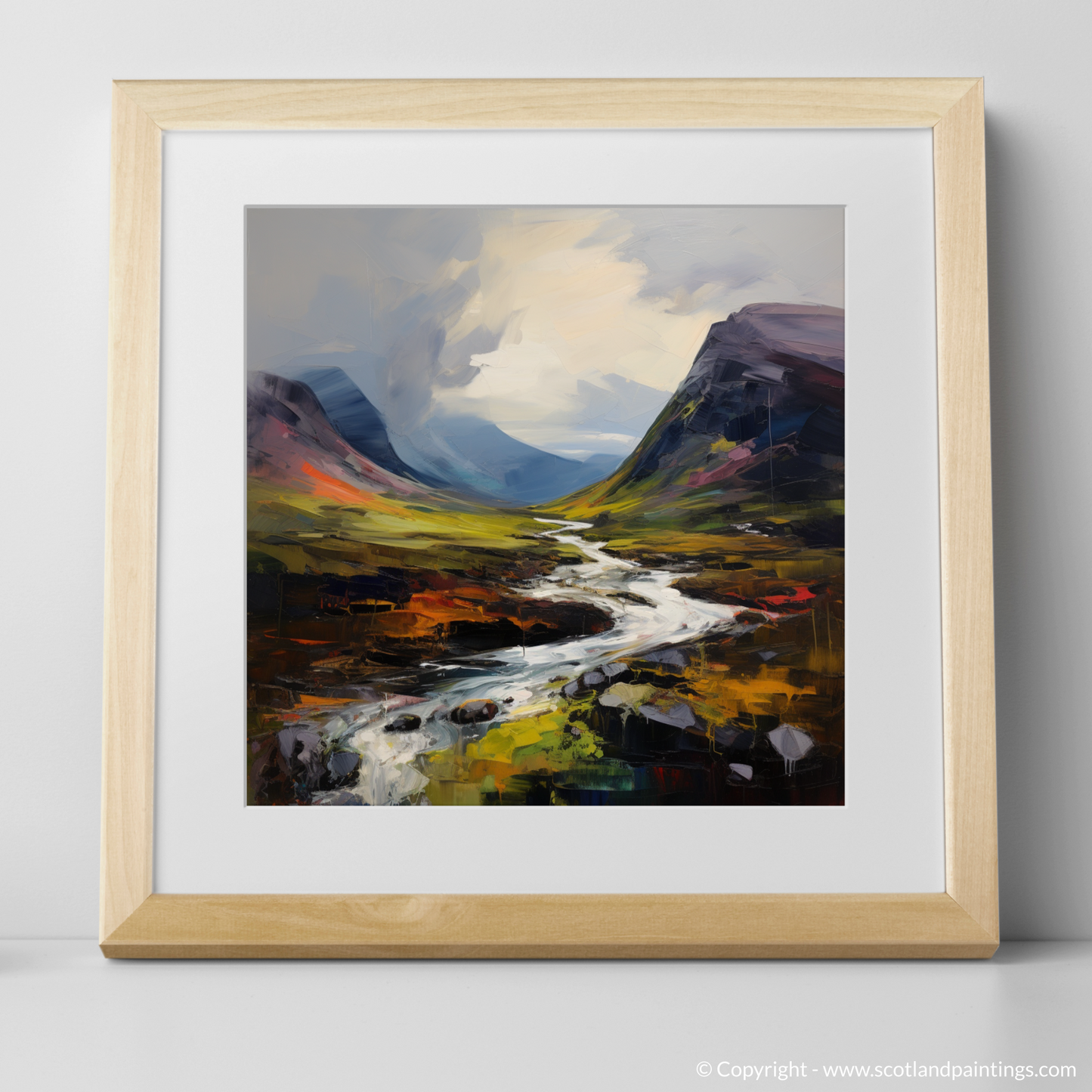 Art Print of Meall Greigh with a natural frame