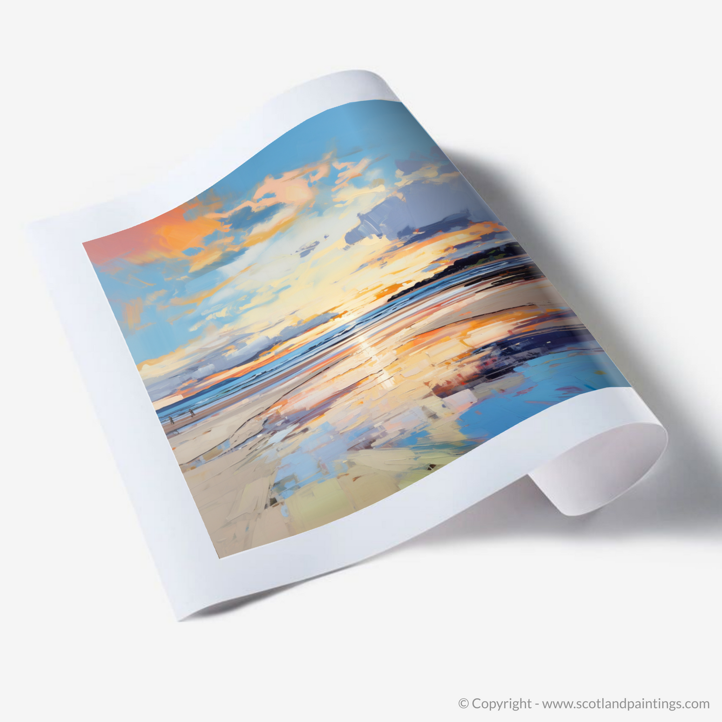 Art Print of Nairn Beach at golden hour