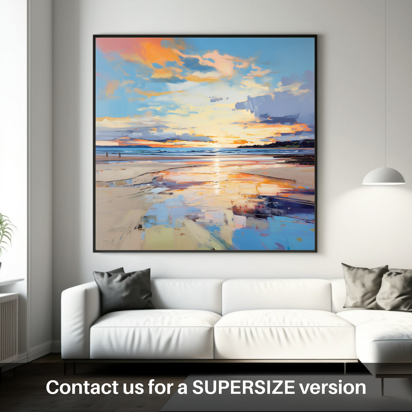 Huge supersize print of Nairn Beach at golden hour