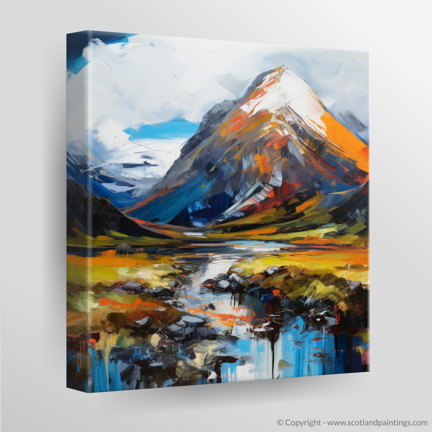 Painting and Art Print of Ben Nevis. Majestic Ben Nevis: An Expressionist Homage to Scotland's Highest Peak.