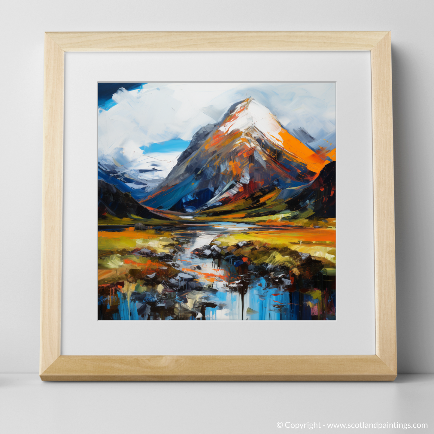 Painting and Art Print of Ben Nevis. Majestic Ben Nevis: An Expressionist Homage to Scotland's Highest Peak.