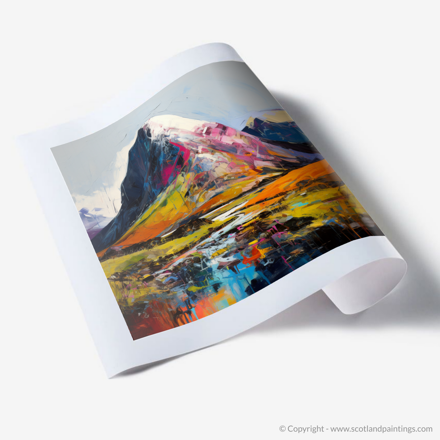 Painting and Art Print of Ben Nevis. Ben Nevis in Expressionist Colour Majesty.