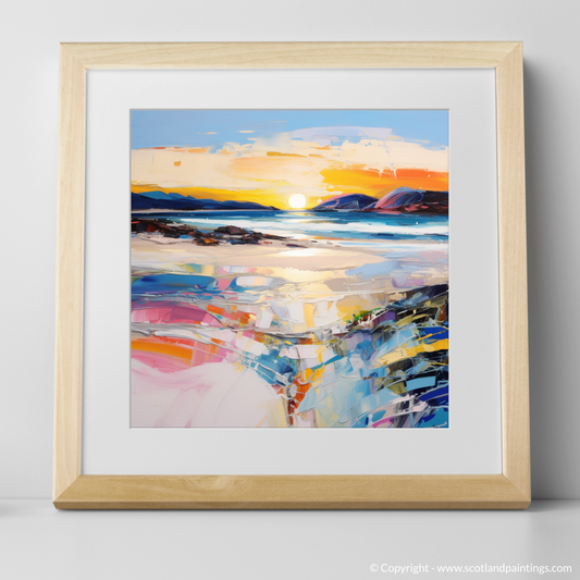 Art Print of Traigh Mhor at sunset with a natural frame