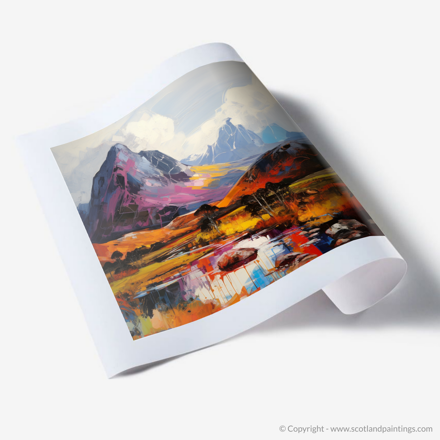 Painting and Art Print of Ben Nevis. Ben Nevis Unleashed: An Expressionist Ode to the Scottish Highlands.