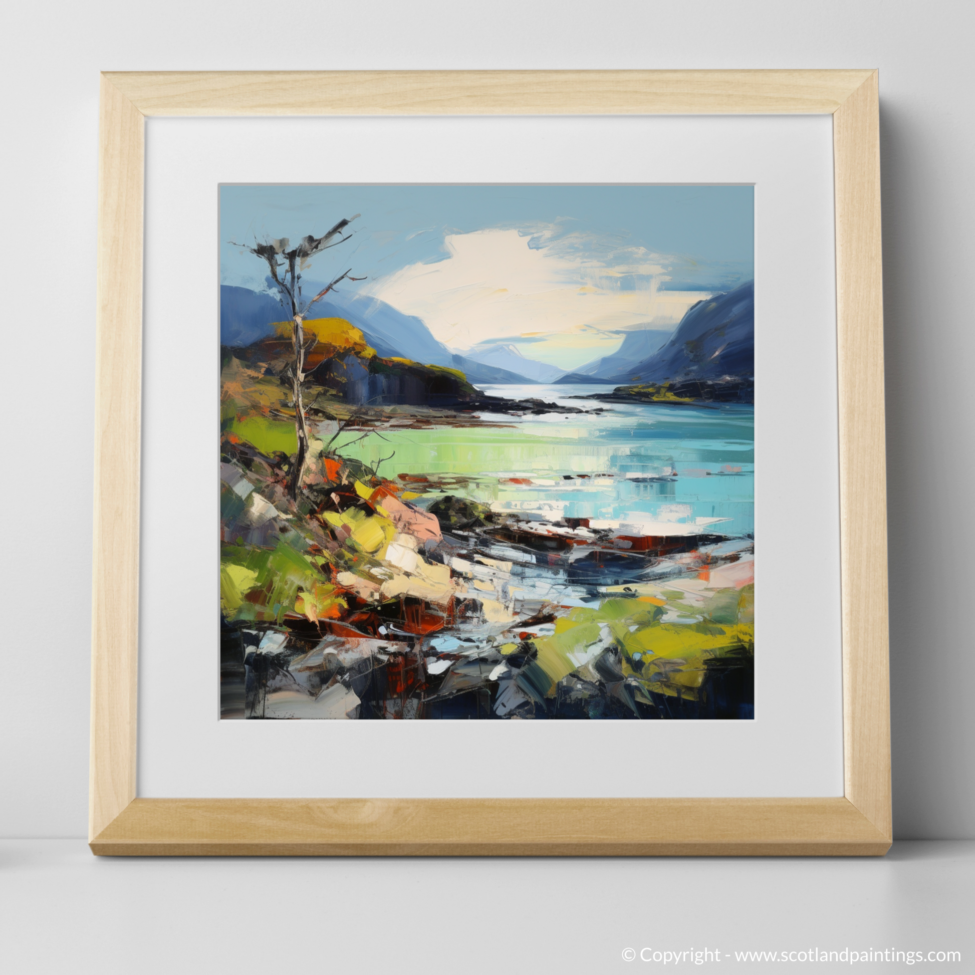 Art Print of Ardtun Bay, Isle of Mull with a natural frame