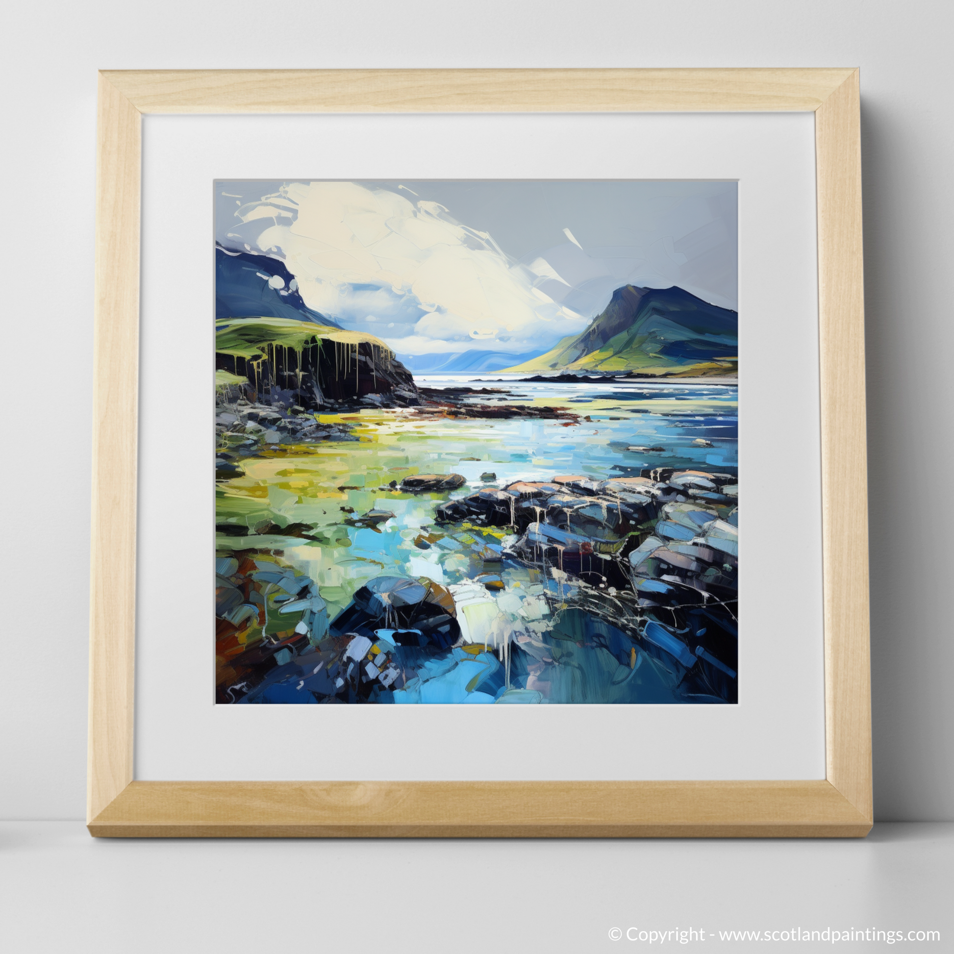 Art Print of Ardtun Bay, Isle of Mull with a natural frame