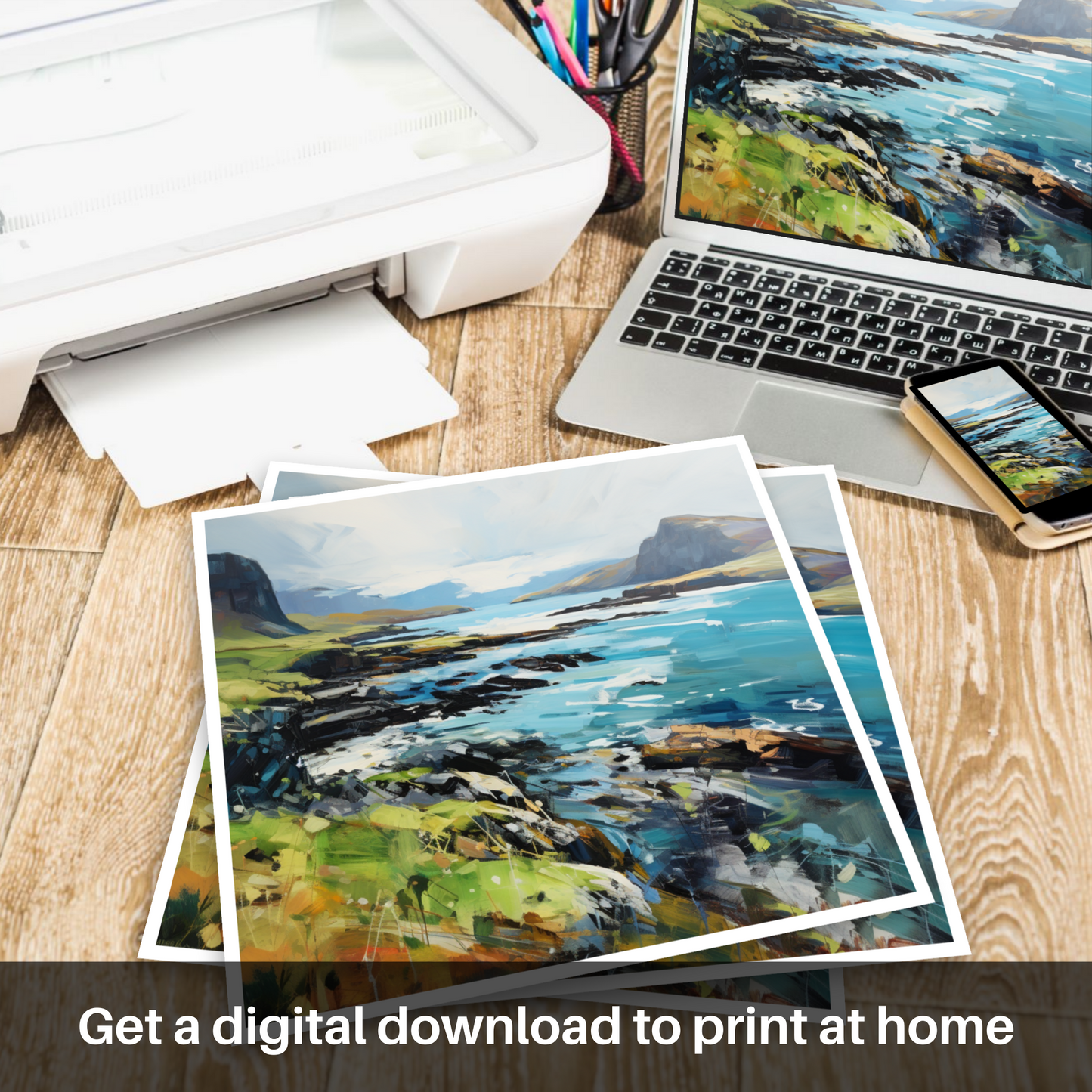 Downloadable and printable picture of Ardtun Bay, Isle of Mull