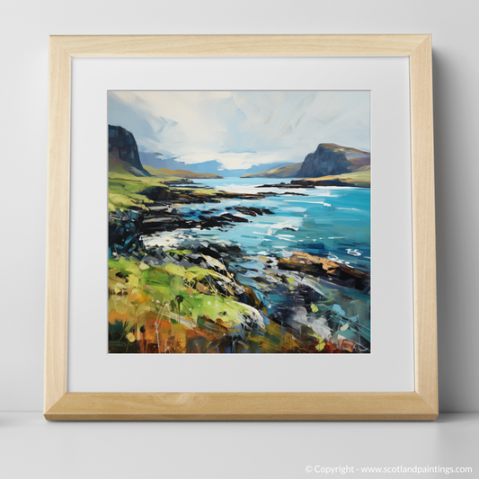 Art Print of Ardtun Bay, Isle of Mull with a natural frame