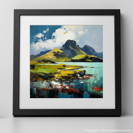 Art Print of Isle of Eigg, Inner Hebrides with a black frame