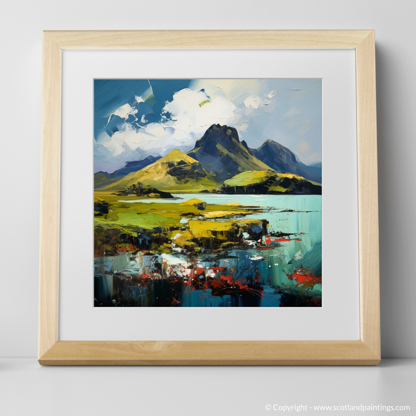 Art Print of Isle of Eigg, Inner Hebrides with a natural frame