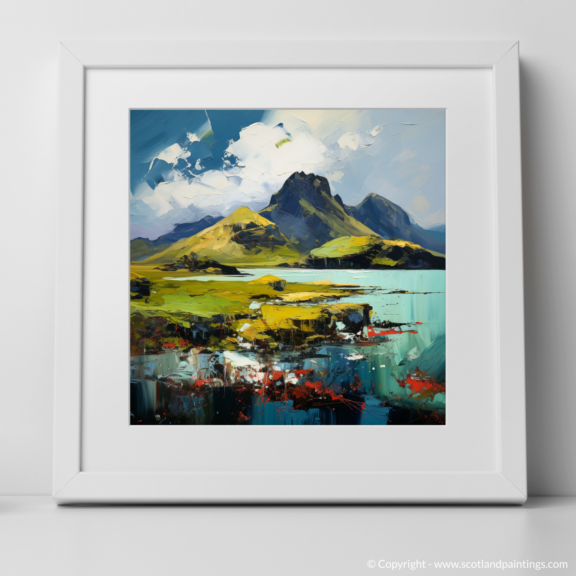 Art Print of Isle of Eigg, Inner Hebrides with a white frame