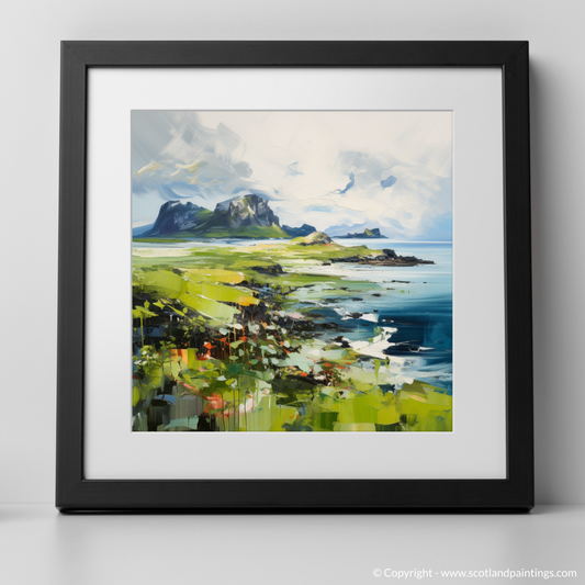 Art Print of Isle of Eigg, Inner Hebrides with a black frame