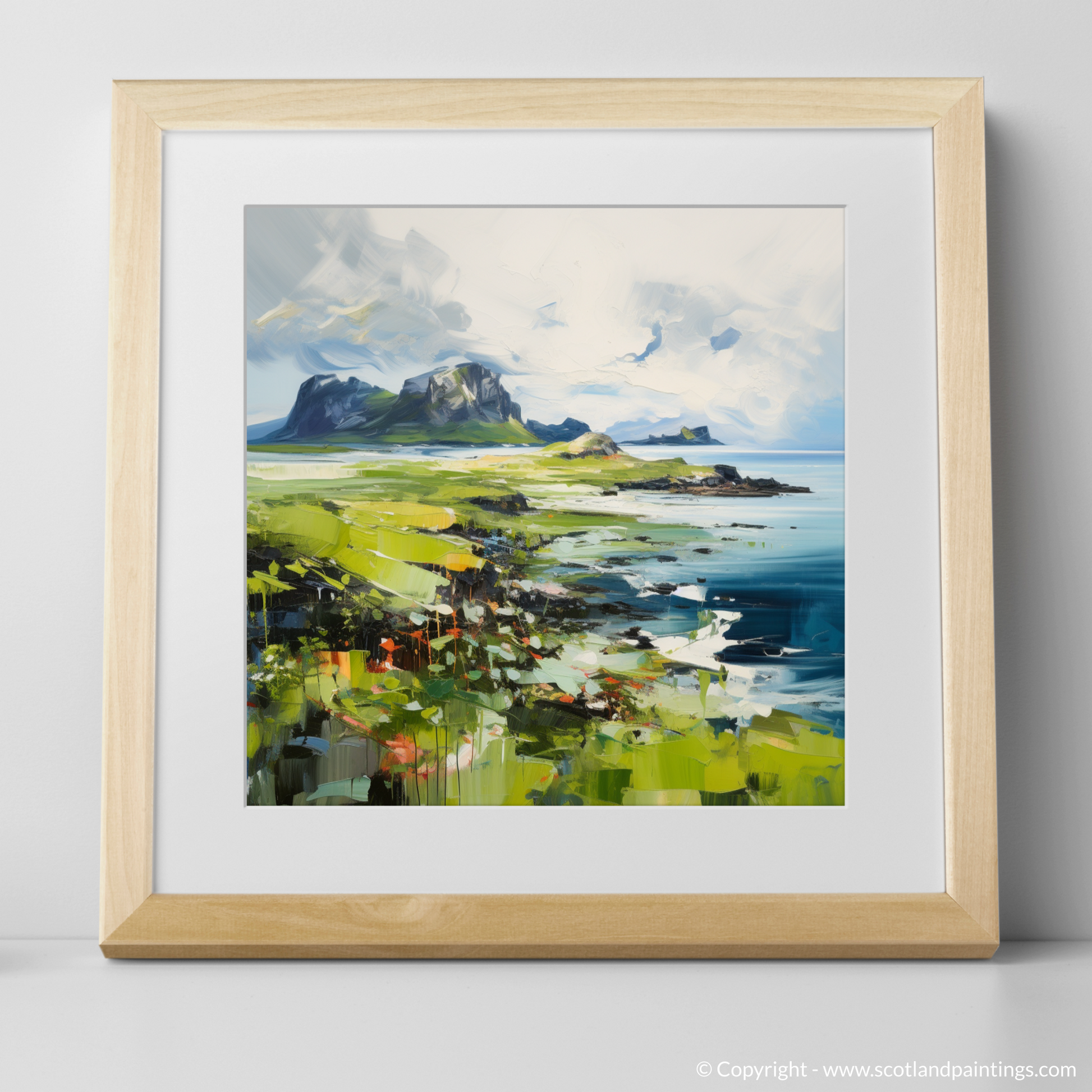 Art Print of Isle of Eigg, Inner Hebrides with a natural frame