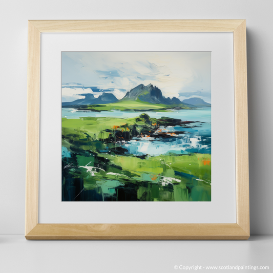 Painting and Art Print of Isle of Eigg, Inner Hebrides. Wild Eigg Essence: An Expressionist Ode to the Inner Hebrides.