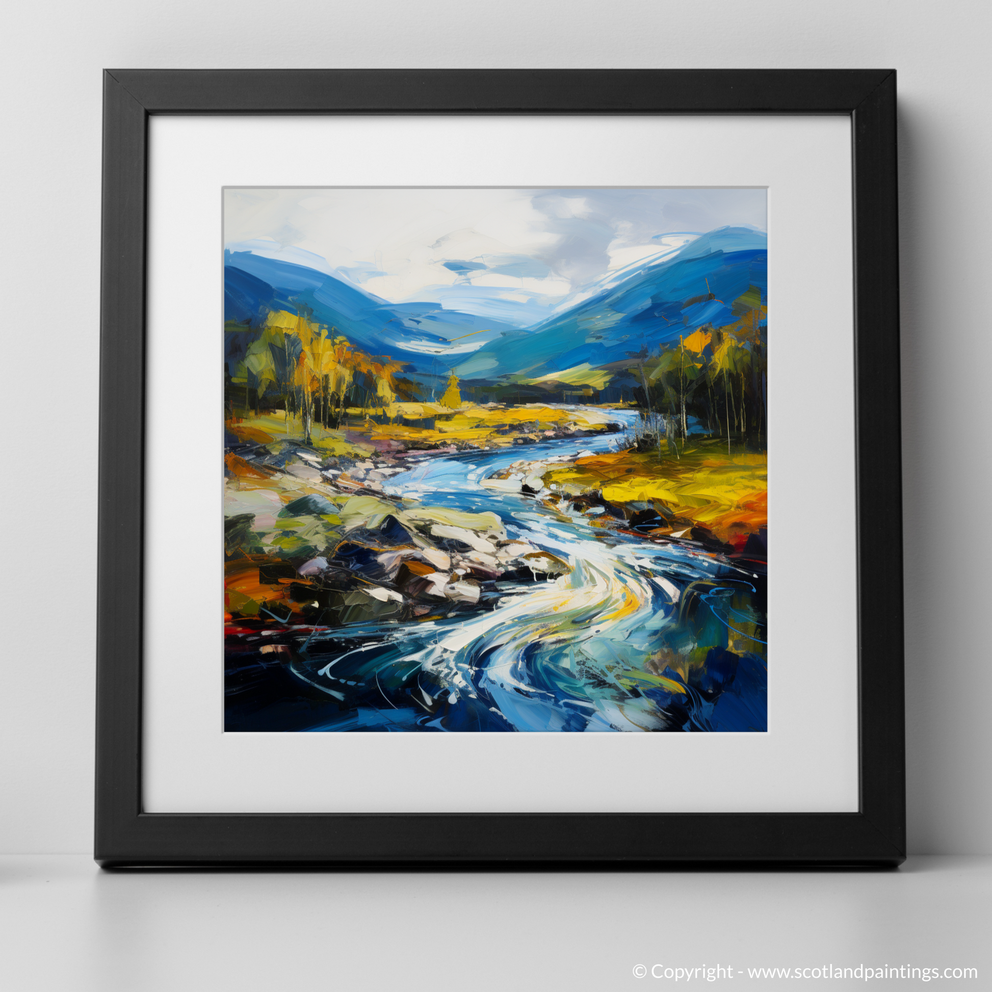 Art Print of River Orchy, Argyll and Bute with a black frame