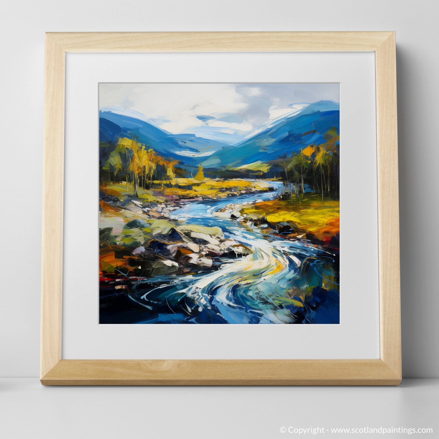 Art Print of River Orchy, Argyll and Bute with a natural frame