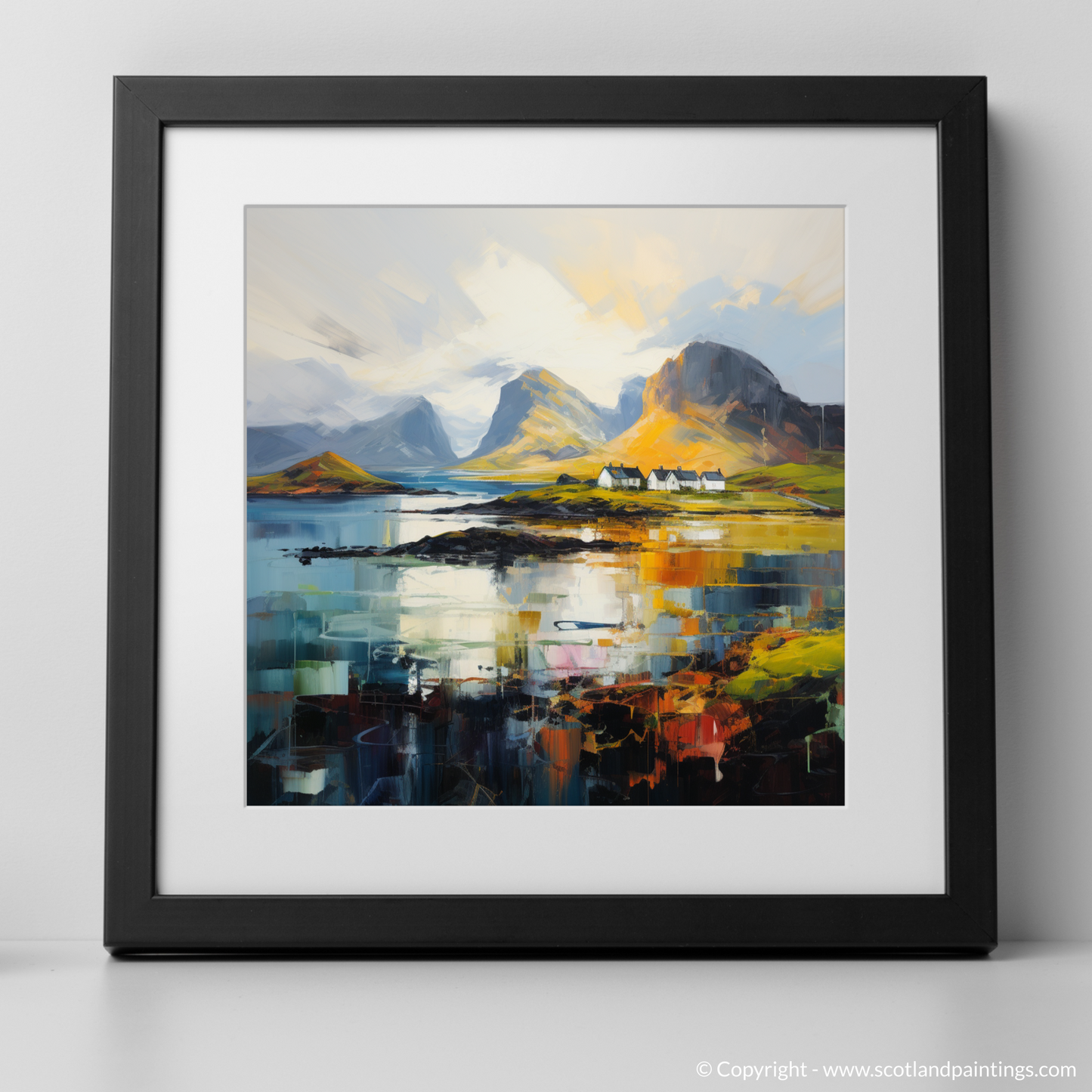 Art Print of Isle of Rum, Inner Hebrides with a black frame