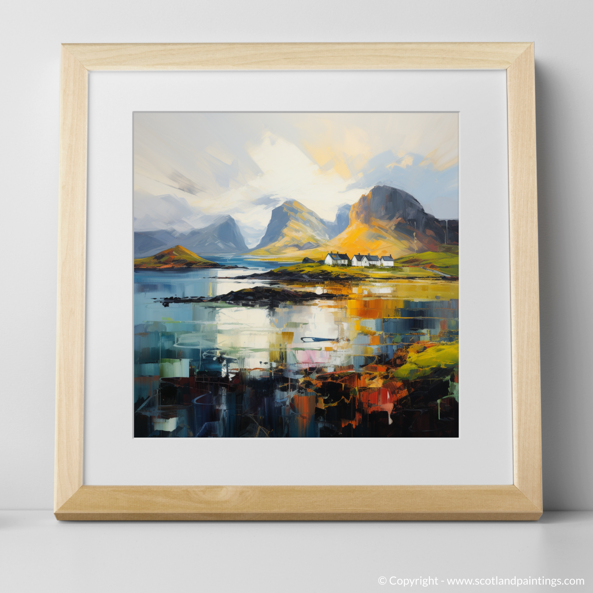 Art Print of Isle of Rum, Inner Hebrides with a natural frame