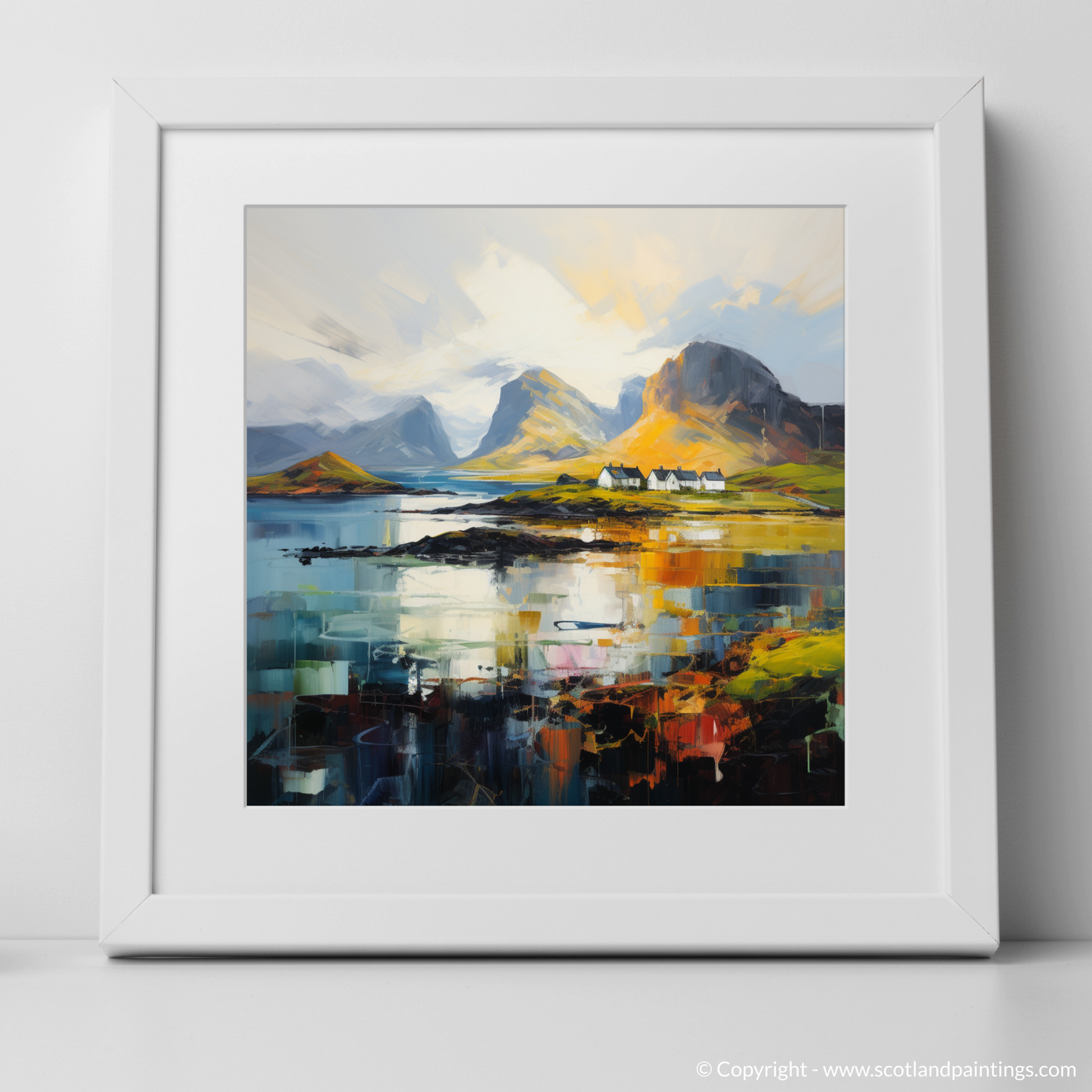 Art Print of Isle of Rum, Inner Hebrides with a white frame