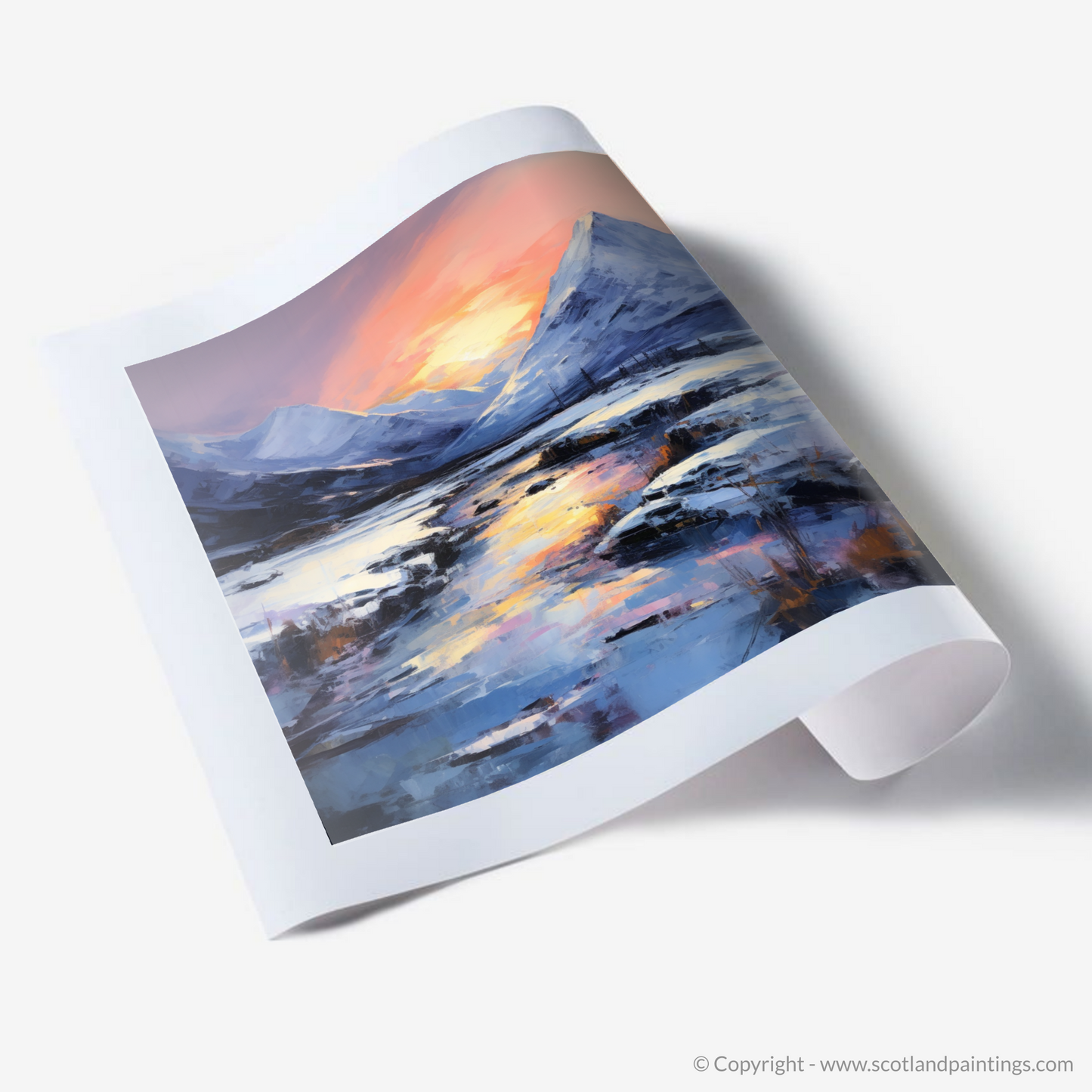 Art Print of Pristine snow at dusk in Glencoe