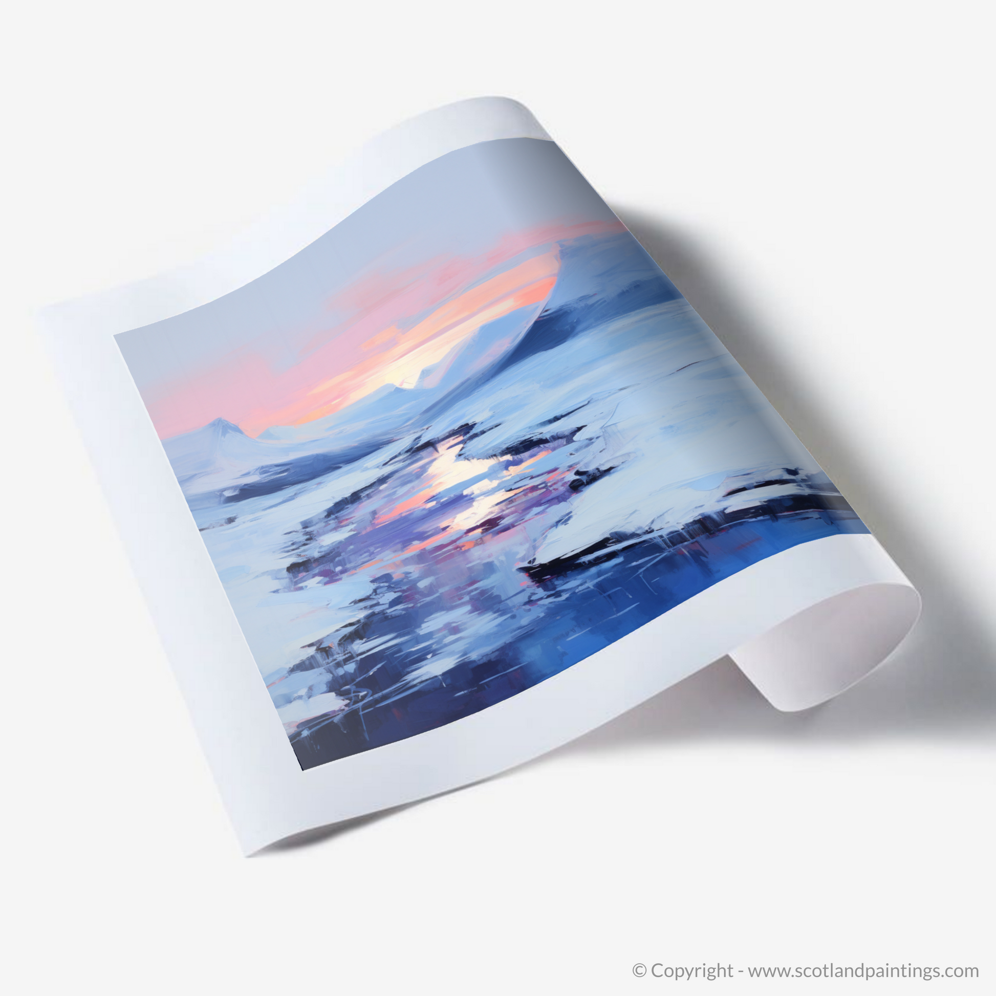 Art Print of Pristine snow at dusk in Glencoe