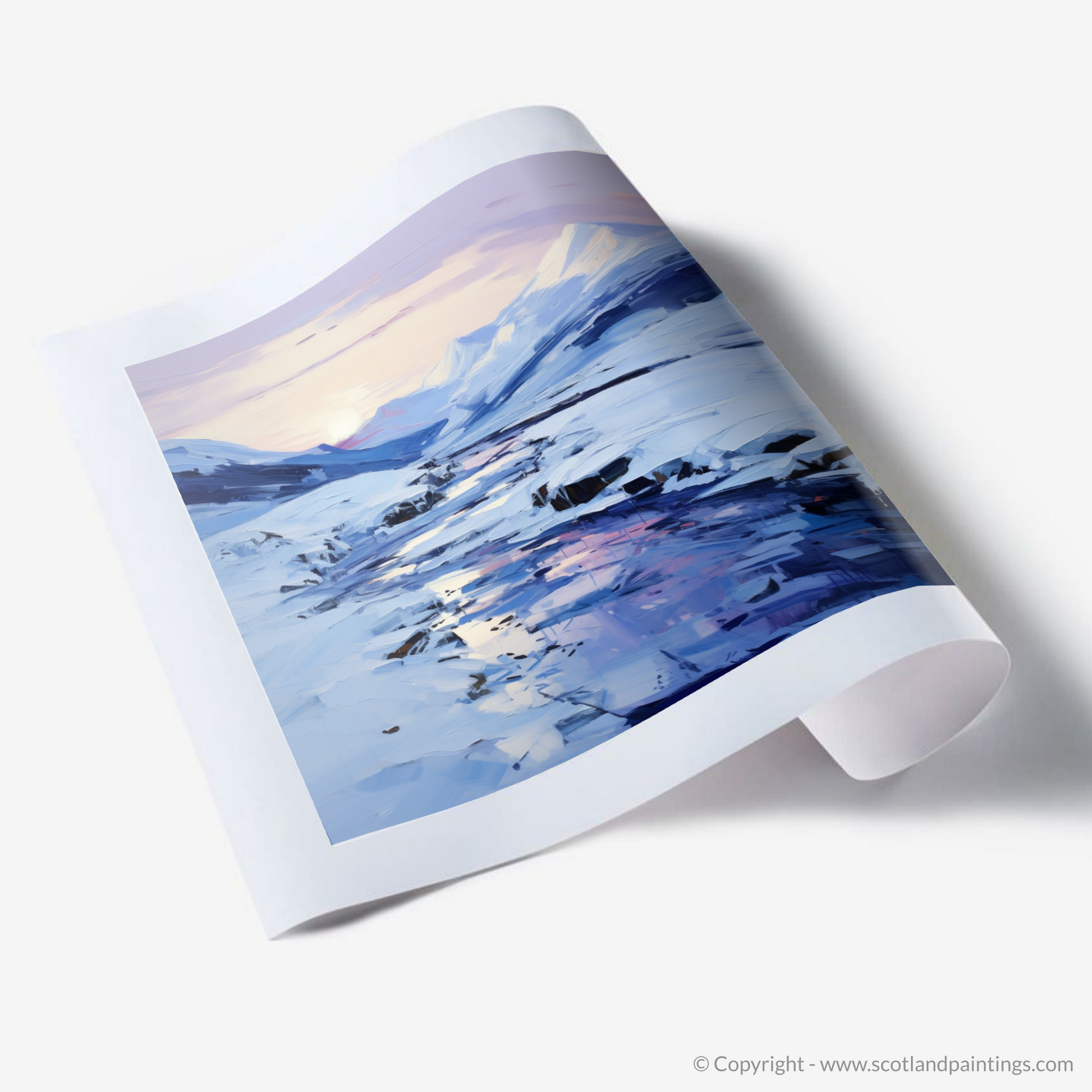 Art Print of Pristine snow at dusk in Glencoe