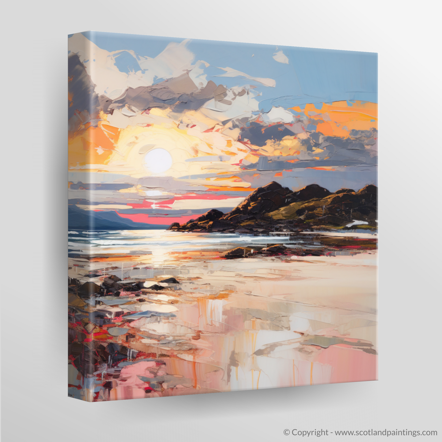 Canvas Print of Camusdarach Beach at golden hour