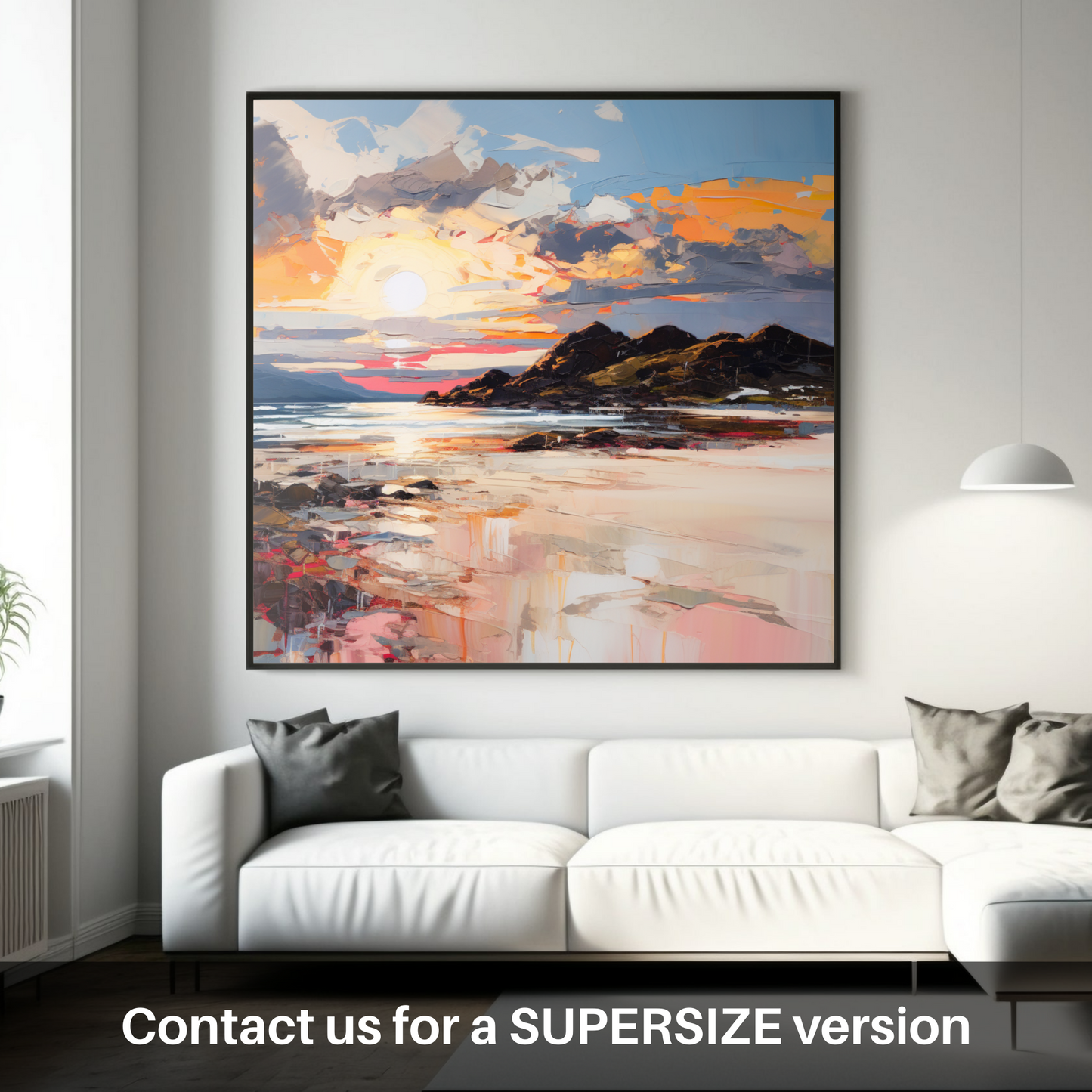 Huge supersize print of Camusdarach Beach at golden hour