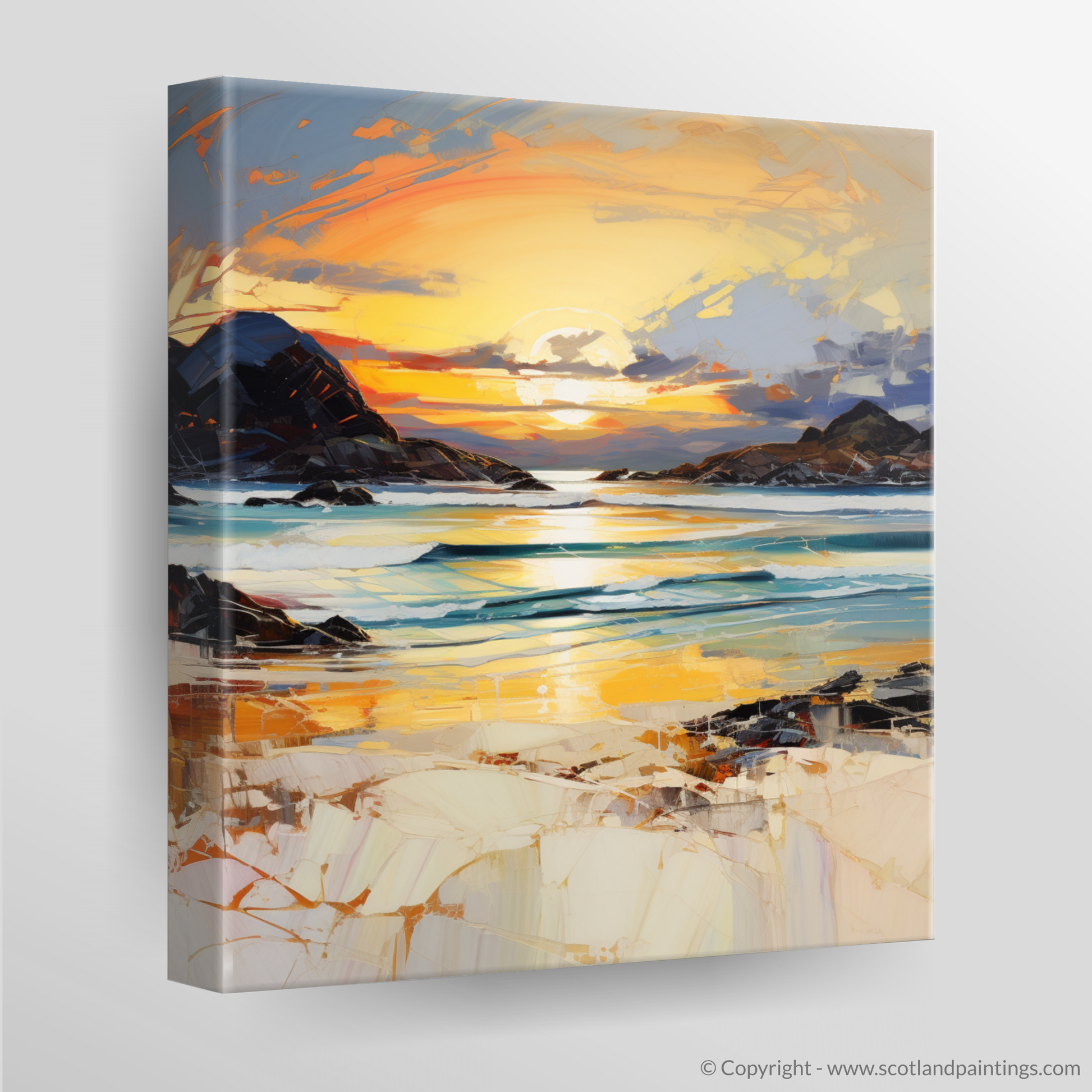 Canvas Print of Camusdarach Beach at golden hour