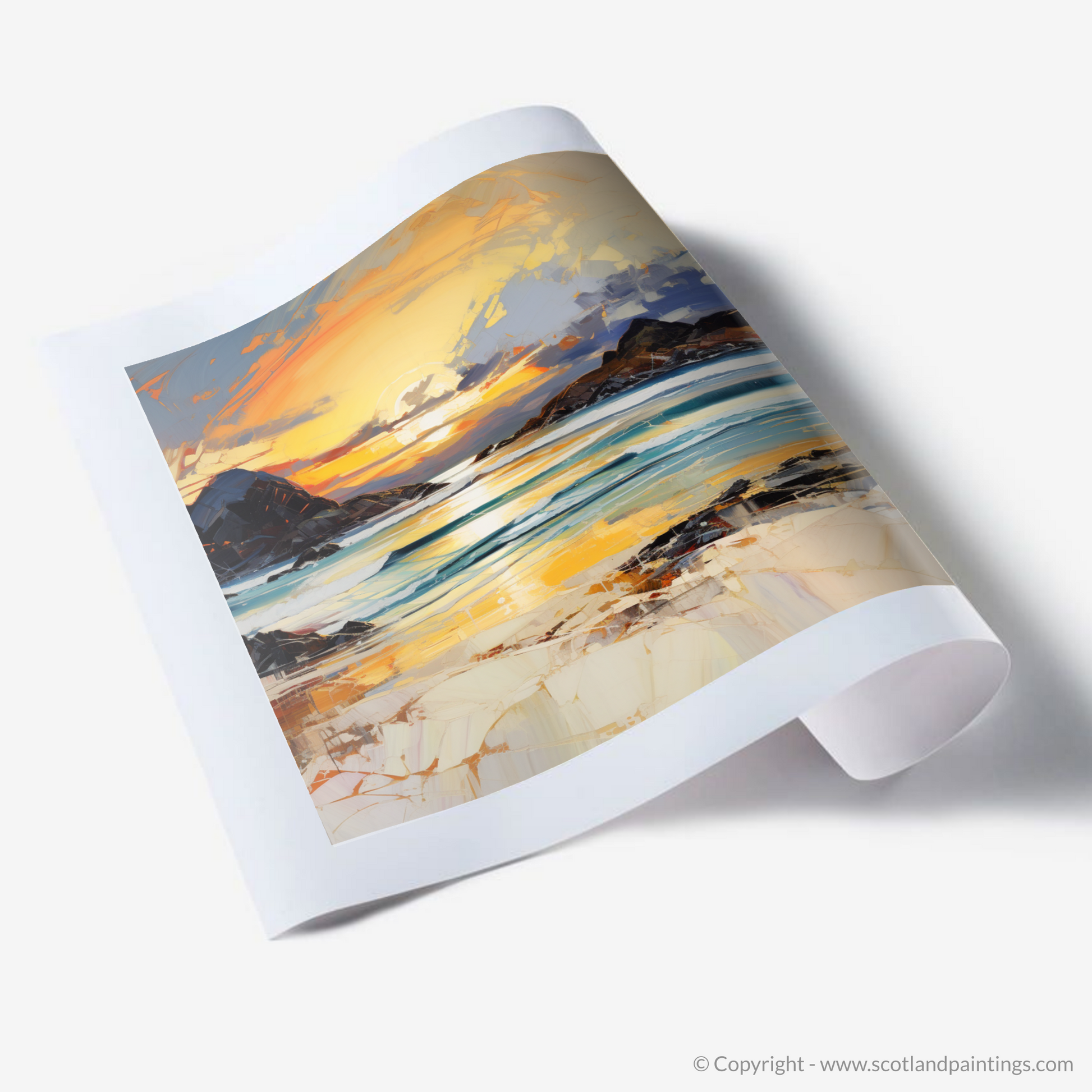 Art Print of Camusdarach Beach at golden hour