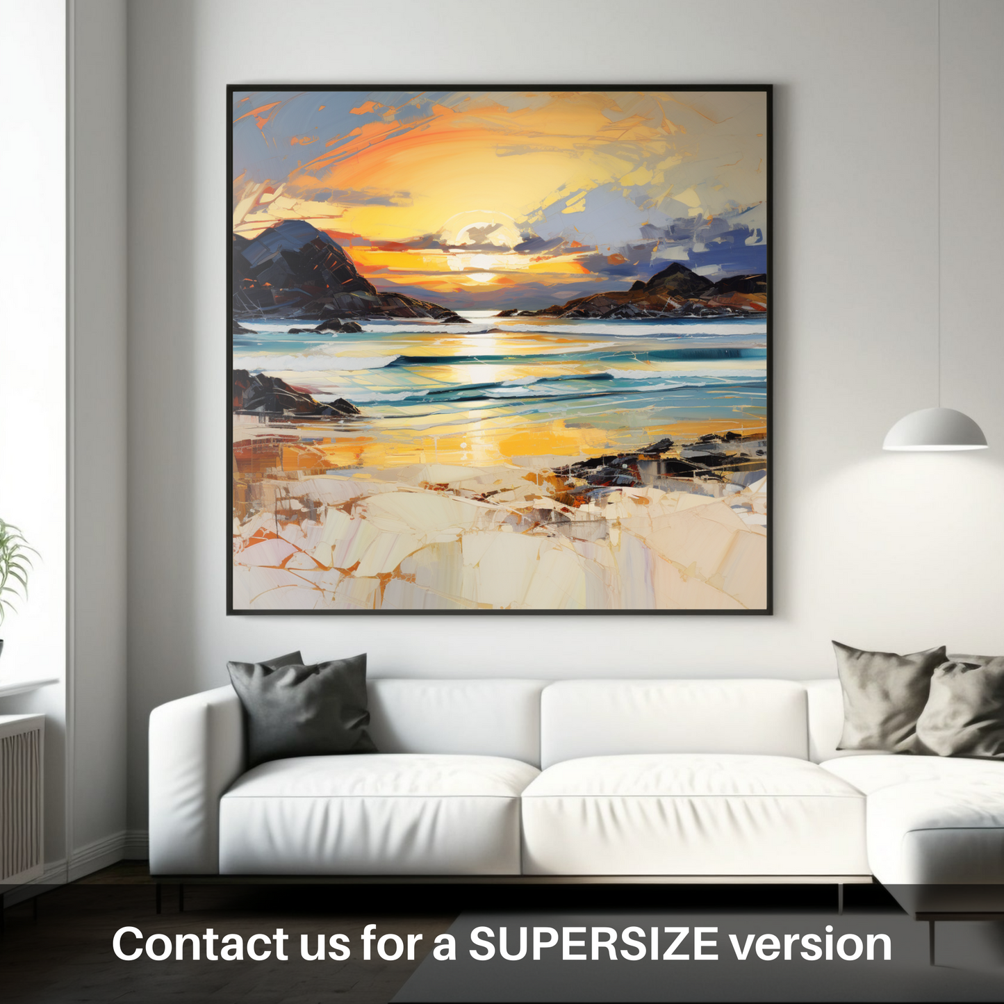 Huge supersize print of Camusdarach Beach at golden hour