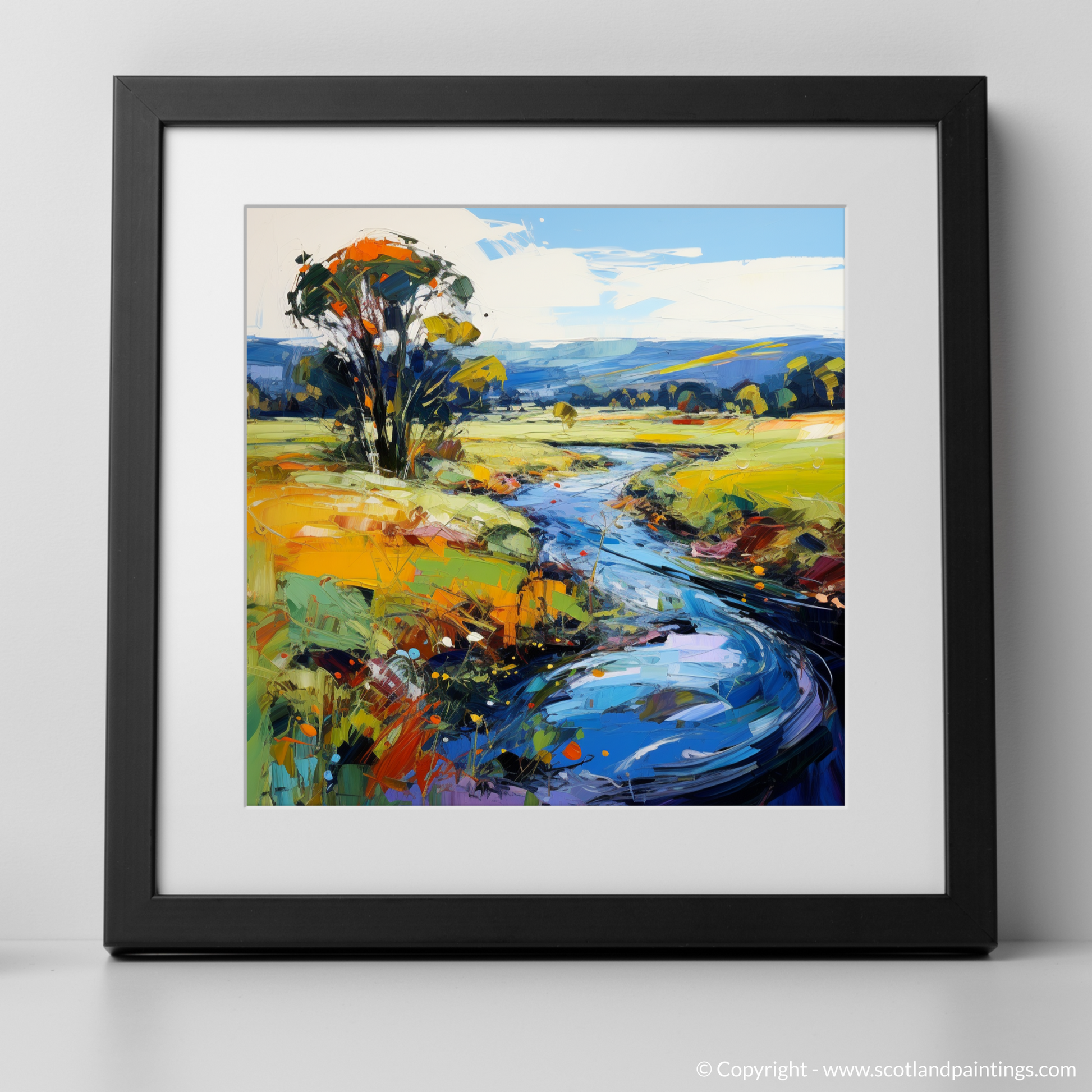 Art Print of River Don, Aberdeenshire with a black frame