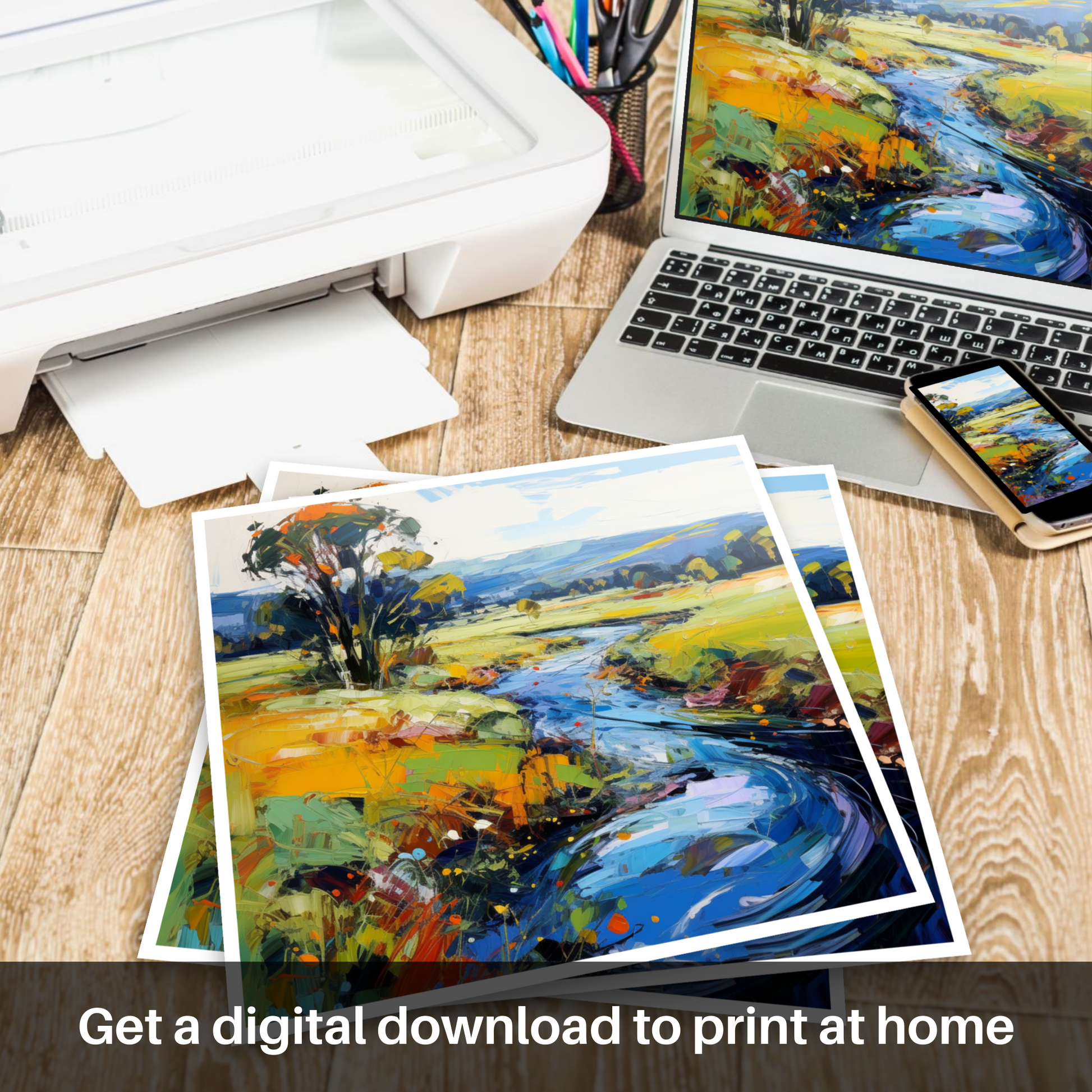 Downloadable and printable picture of River Don, Aberdeenshire
