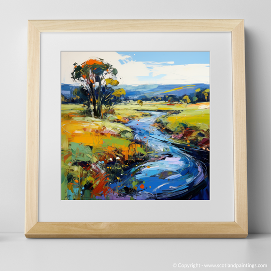Art Print of River Don, Aberdeenshire with a natural frame