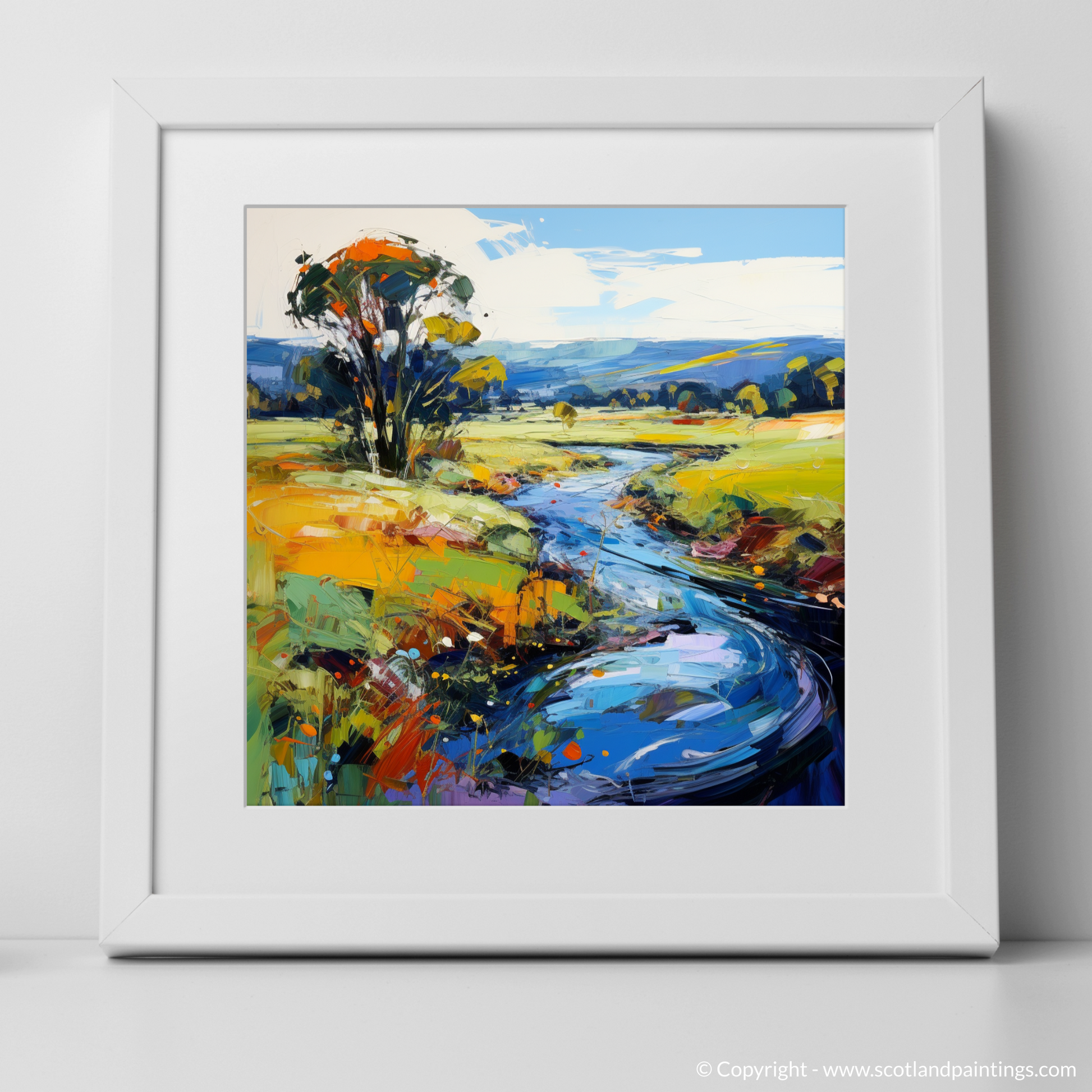 Art Print of River Don, Aberdeenshire with a white frame